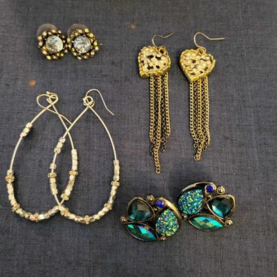 Earrings and necklaces
