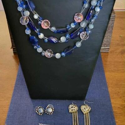 Earrings and necklaces