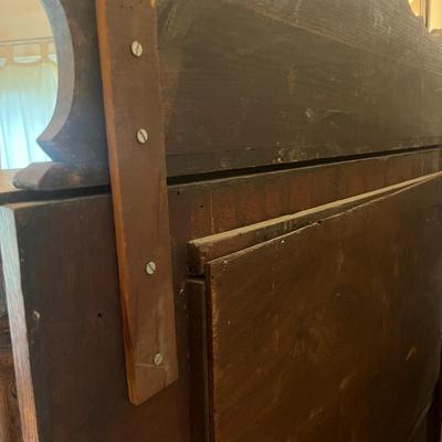 Antique Oak Sideboard with Beveled Glass Mirror (DR-MG)