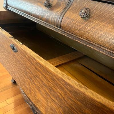 Antique Oak Sideboard with Beveled Glass Mirror (DR-MG)