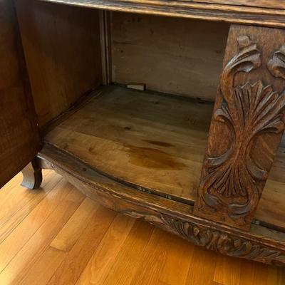 Antique Oak Sideboard with Beveled Glass Mirror (DR-MG)