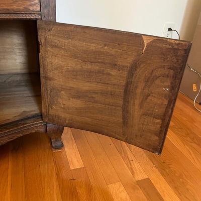 Antique Oak Sideboard with Beveled Glass Mirror (DR-MG)