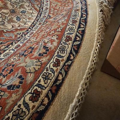 Tan & Brown Circular Area Rug 8’ 10”D (P-MG)