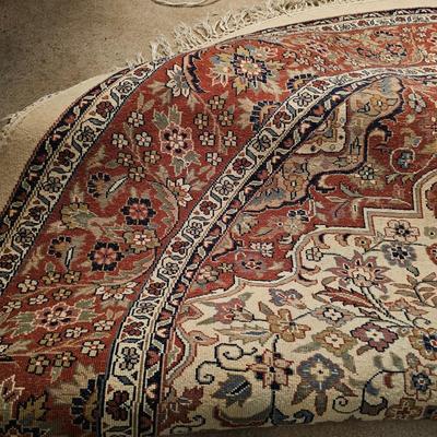 Tan & Brown Circular Area Rug 8’ 10”D (P-MG)