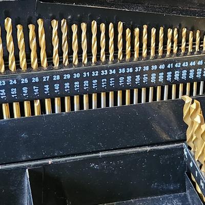 Advantek Workshop Drill bit organizer loaded with Drill Bits