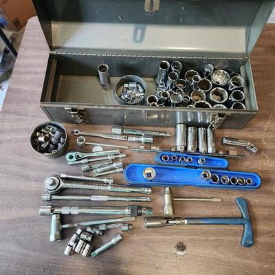 Craftsman Metal Tool box Loaded with Sockets Craftsman, Stanley, Bahco, Blackhawk, Kobalt, Proto and others