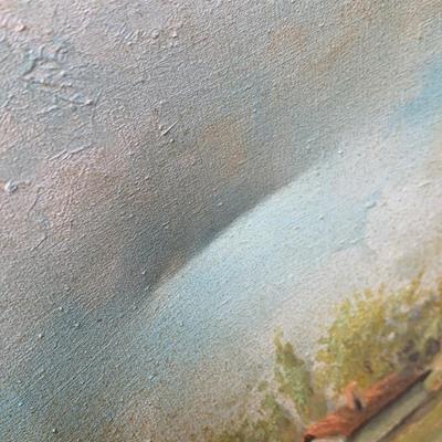 Estate Art - Vintage Oil on Canvas - Framed Landscape