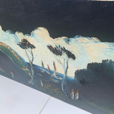 Vintage 4’ Wide Oil On Canvas - Signed