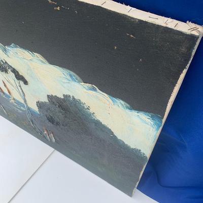 Vintage 4’ Wide Oil On Canvas - Signed