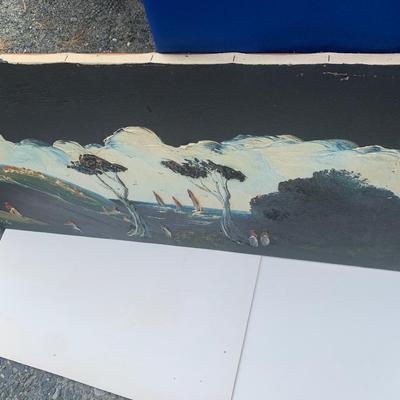 Vintage 4’ Wide Oil On Canvas - Signed
