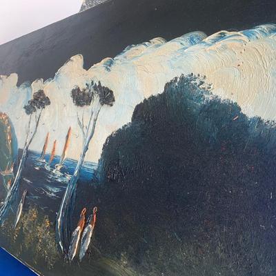 Vintage 4’ Wide Oil On Canvas - Signed