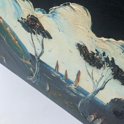 Vintage 4’ Wide Oil On Canvas - Signed