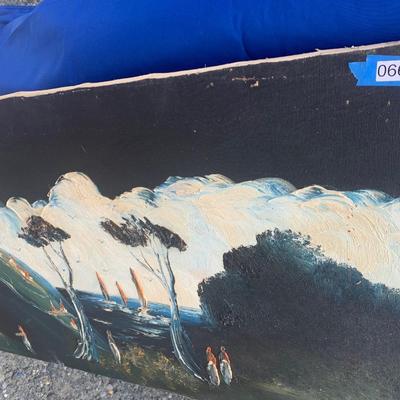 Vintage 4’ Wide Oil On Canvas - Signed