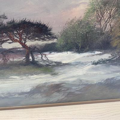 43” x 31” Vintage Oil Landscape Signed / Framed