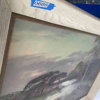 43” x 31” Vintage Oil Landscape Signed / Framed