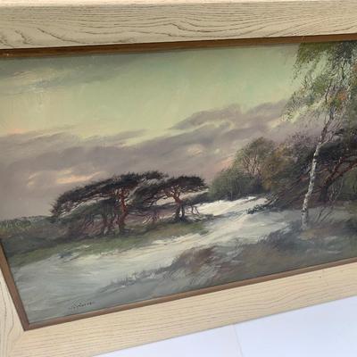43” x 31” Vintage Oil Landscape Signed / Framed