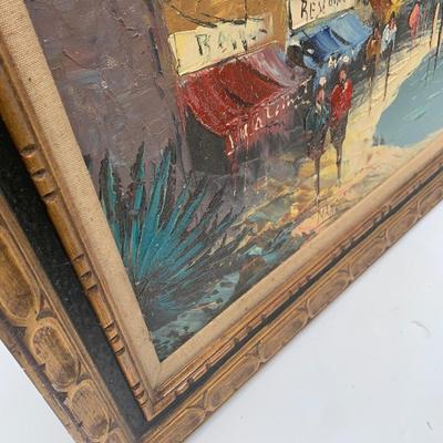 55” Oil on Canvas Seaside Scene Signed / Framed