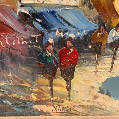 55” Oil on Canvas Seaside Scene Signed / Framed
