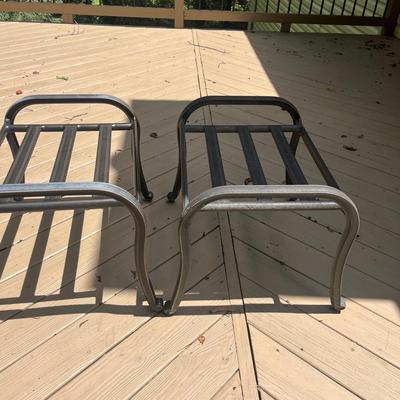 Two Cast Aluminum Chairs & Ottomans with Cushions (D-MG)