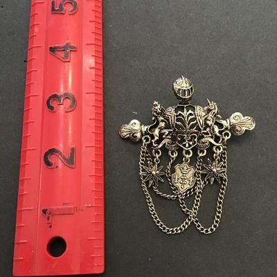 Vintage rare designer, signed art Night crown brooch