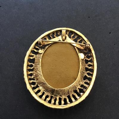 Vintage, handmade, embroidered brooch