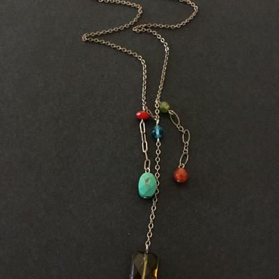 Vintage BoHo, crystal dangle, healing necklace