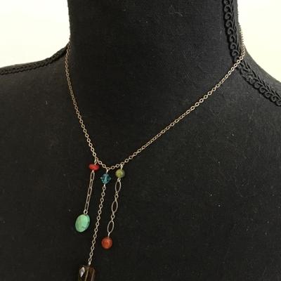 Vintage BoHo, crystal dangle, healing necklace