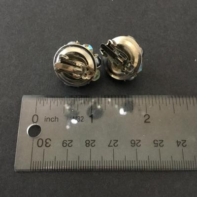 Vintage crystal clip on earrings