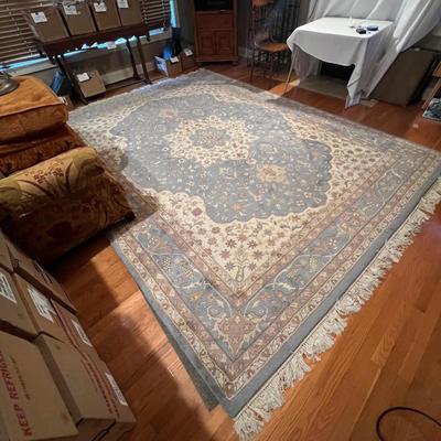 Large Blue Floral Rug - 9ft x 12ft (LR-RG)