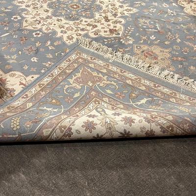 Large Blue Floral Rug - 9ft x 12ft (LR-RG)