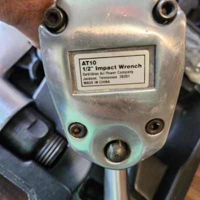4 DeVilbliss Air Power Co. AT30 Hammer/Chisel AT10 Impact Wrench + 2 others