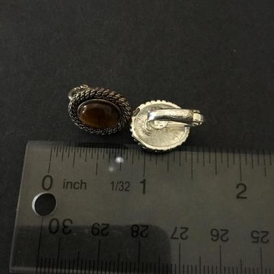 Vintage Avon tigers eye clip on earrings