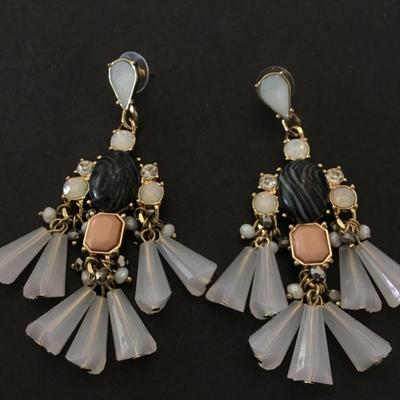 Beautiful opalescent statement, dangle earrings