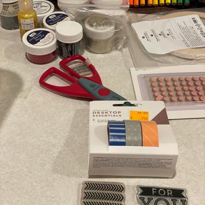 Color pencils, glitter, and card making kit