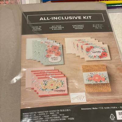 Color pencils, glitter, and card making kit