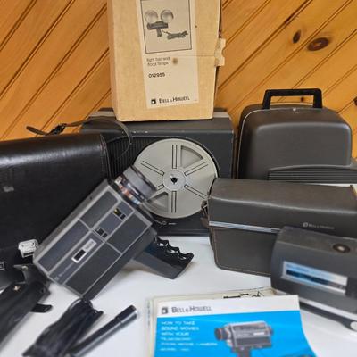 LOT 59P: 2 Bell&Howell 8mm Movie Cameras with Projectors and Accessories