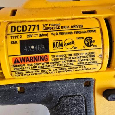 LOT 60P: Dewalt 20V Cordless 1/2" Drill with Toolbag and Accessories