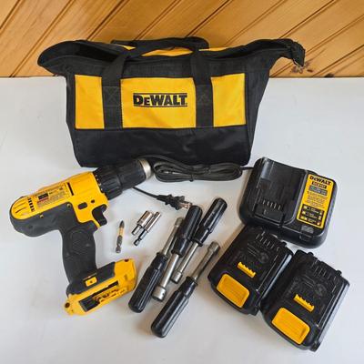 LOT 60P: Dewalt 20V Cordless 1/2" Drill with Toolbag and Accessories