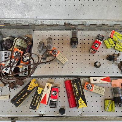 LOT 76P: Tool Tender Radio-Television Service Box with Assorted Glass Tubes and Fuses