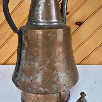 LOT 79F: Brass Horse Weathervane with Decorative Metal Vases and Plaques