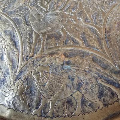 LOT 79F: Brass Horse Weathervane with Decorative Metal Vases and Plaques