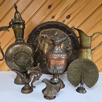LOT 80F: Vintage Brass Peacock/Assorted Metal Home Decor