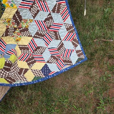 LOT 87L: Three Cozy Handmade/Vintage Quilts