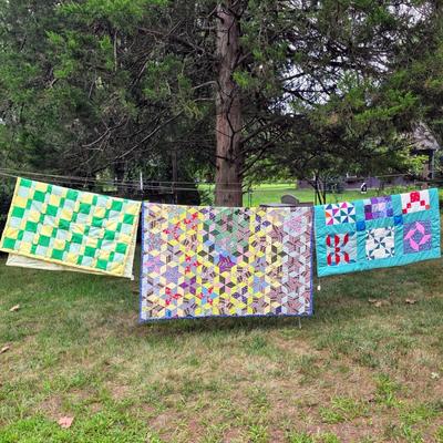 LOT 87L: Three Cozy Handmade/Vintage Quilts