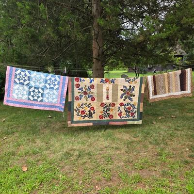 LOT 90L: Vintage Beautifully Handmade Quilts