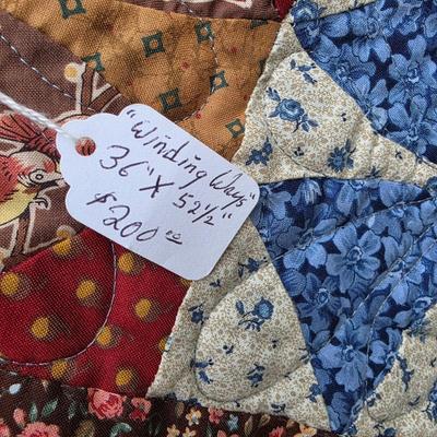 LOT 92L: Handmade Vintage Floral/Geometrical Star Pattern Quilts