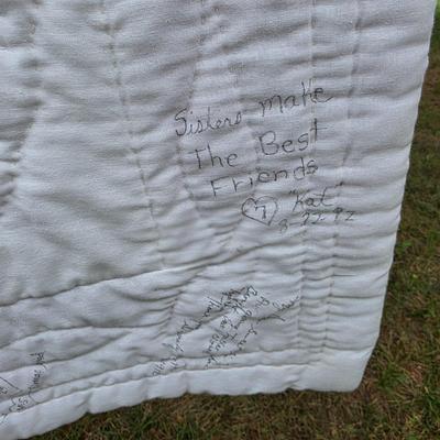 LOT 93L: Vintage Handmade Quilts, Winter Posie Pattern & More