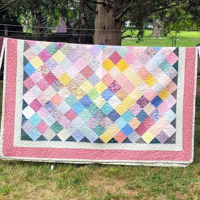 LOT 93L: Vintage Handmade Quilts, Winter Posie Pattern & More