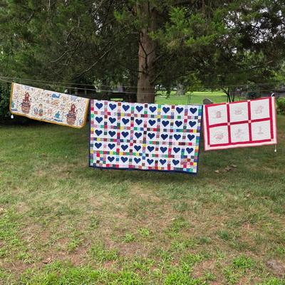 LOT 98S: Three Lovely Handmade Vintage Quilts