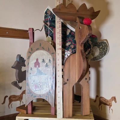 LOT 100S: Beautifully Wood Crafted Reindeer Planters, Shelf Sitters, Small Table Runners & More, Includes Both Crates